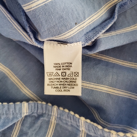 Blue summer cotton dress - Picture 3 of 3